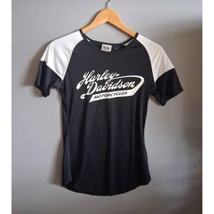 Harley Davidson Motorcycles Women's Black White Short Sleeve T Shirt Size‎ S